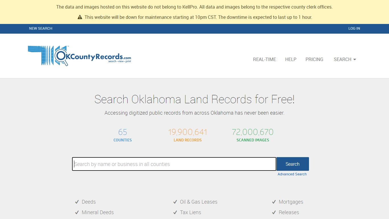 OKCountyRecords.com | County Clerk Public Land Records for Oklahoma